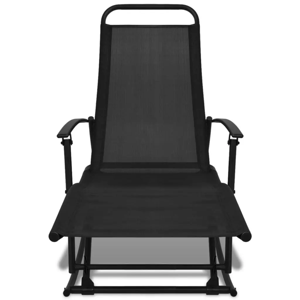 Garden Rocking Chair Steel and Textilene Black 42158