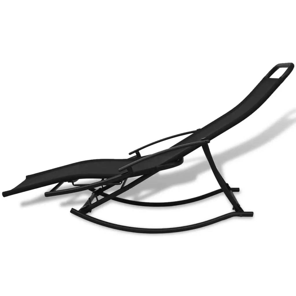 Garden Rocking Chair Steel and Textilene Black 42158