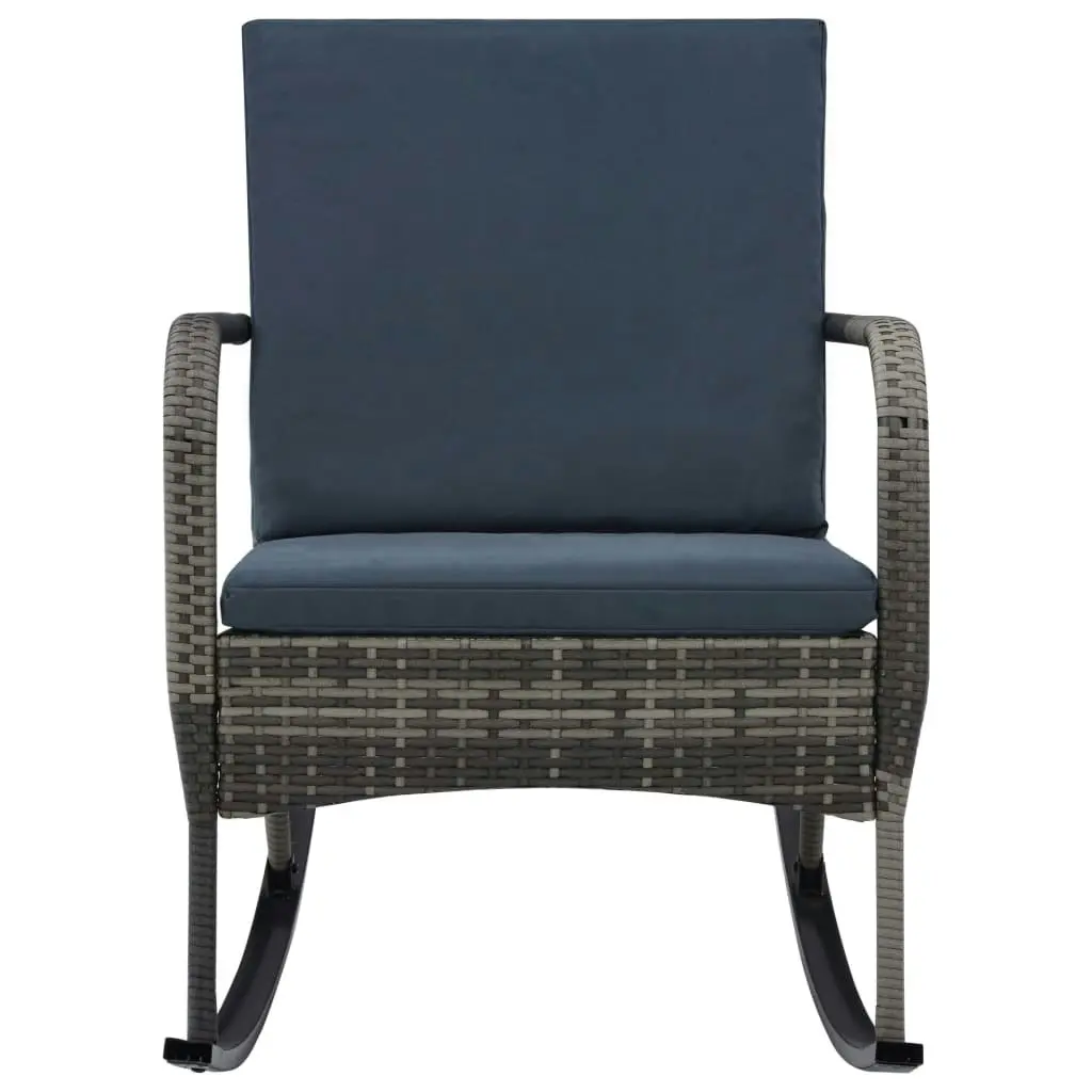 Garden Rocking Chair Poly Rattan Anthracite 47748