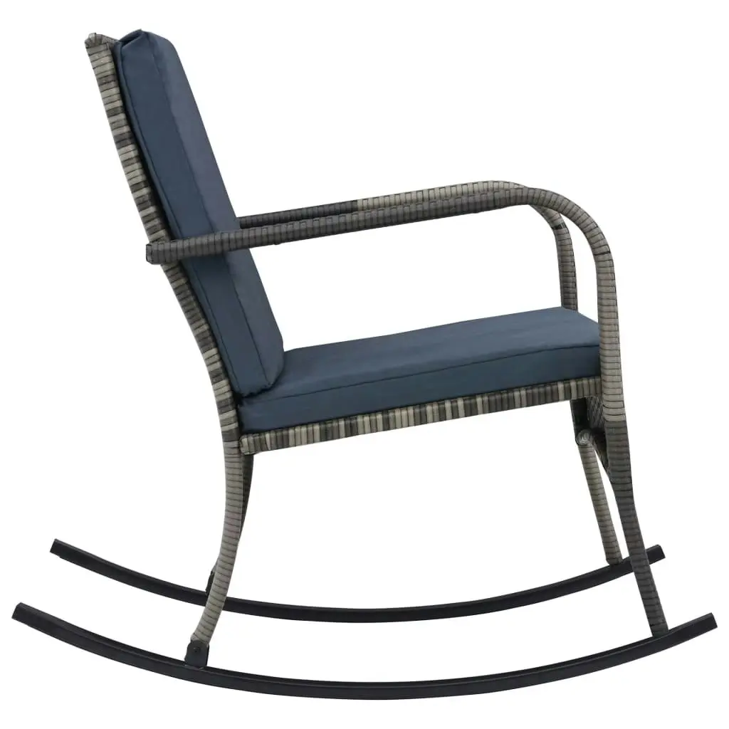 Garden Rocking Chair Poly Rattan Anthracite 47748