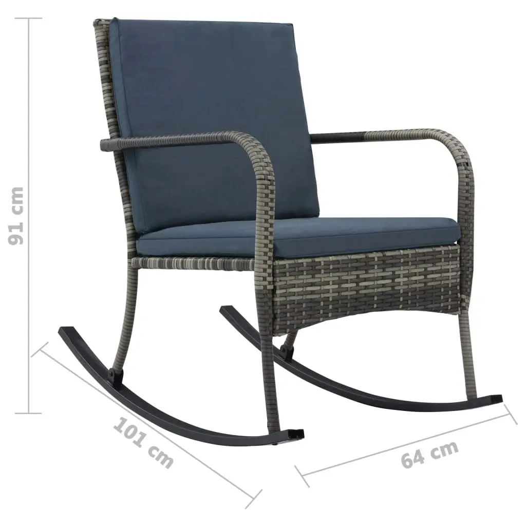 Garden Rocking Chair Poly Rattan Anthracite 47748