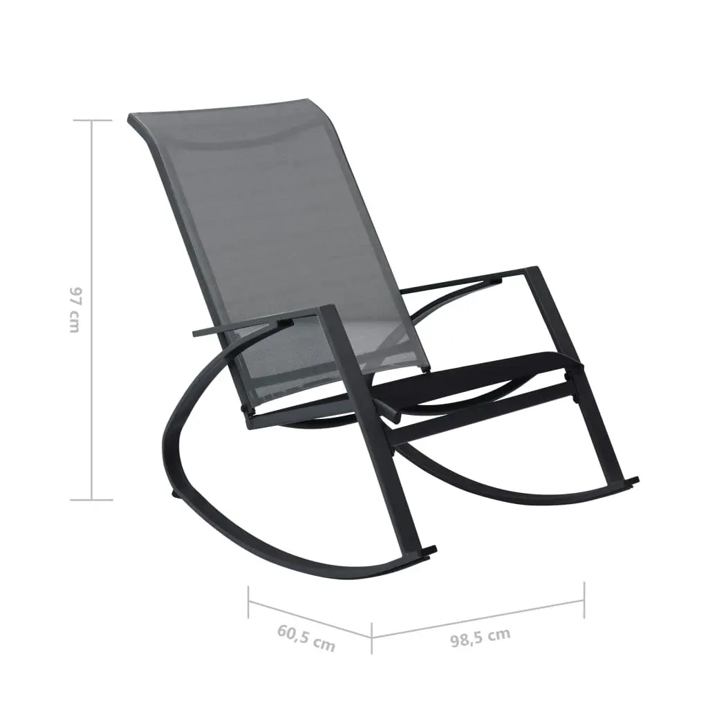 Garden Rocking Chairs 2 pcs Textilene Dark Grey 48124