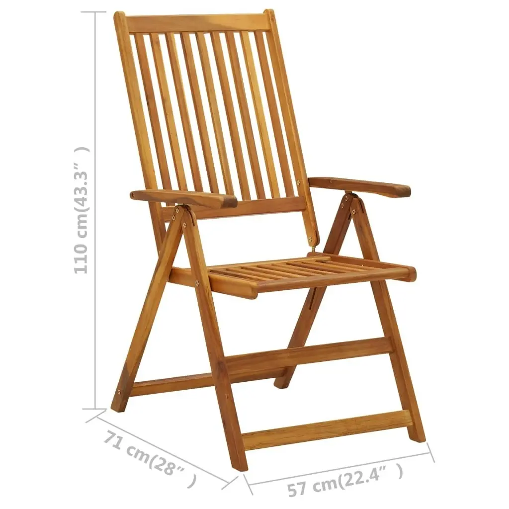 Garden Reclining Chairs 2 pcs Solid Acacia Wood 311846