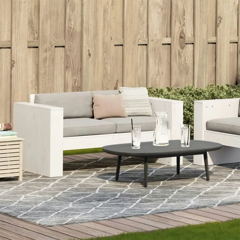 Garden Sofa 2-Seater White 134x60x62 cm Solid Wood Pine 832370