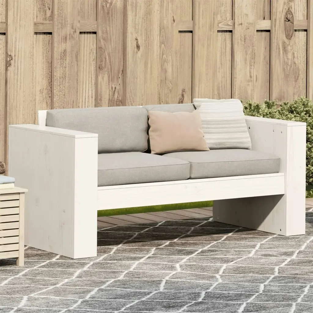 Garden Sofa 2-Seater White 134x60x62 cm Solid Wood Pine 832370