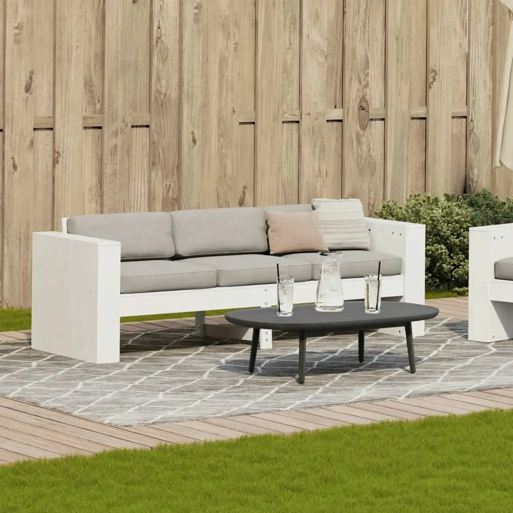 Garden Sofa 3-Seater White 189x60x62 cm Solid Wood Pine 832374