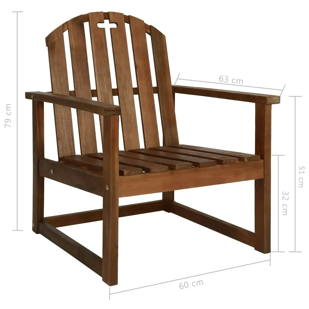 Garden Sofa Chairs 2 pcs Solid Acacia Wood 44033