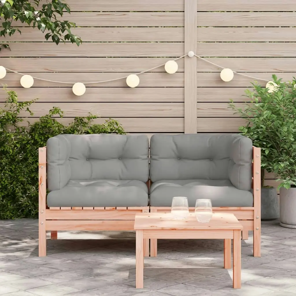 Garden Sofa Corner with Cushions 2 pcs Solid Wood Douglas 838155