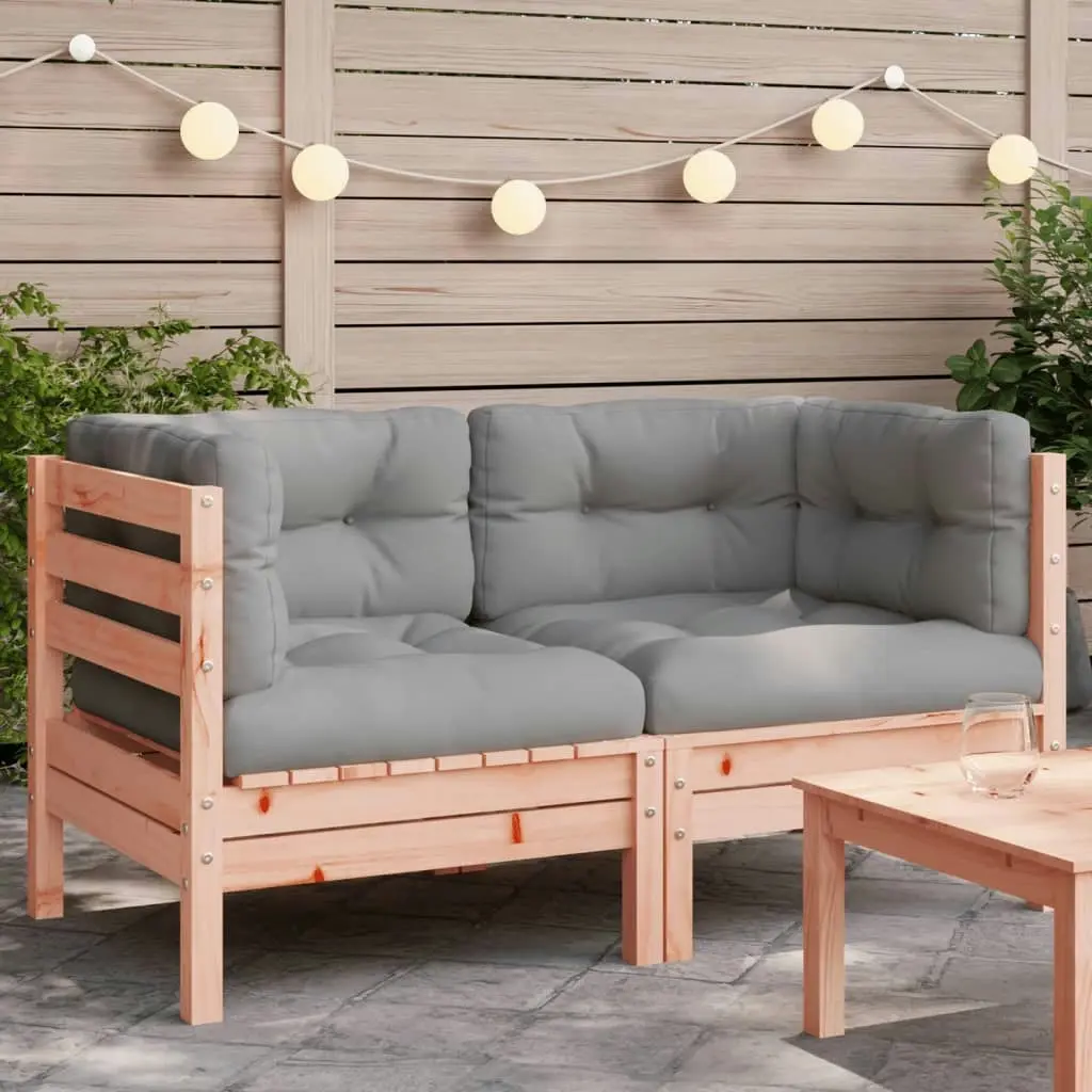 Garden Sofa Corner with Cushions 2 pcs Solid Wood Douglas 838155