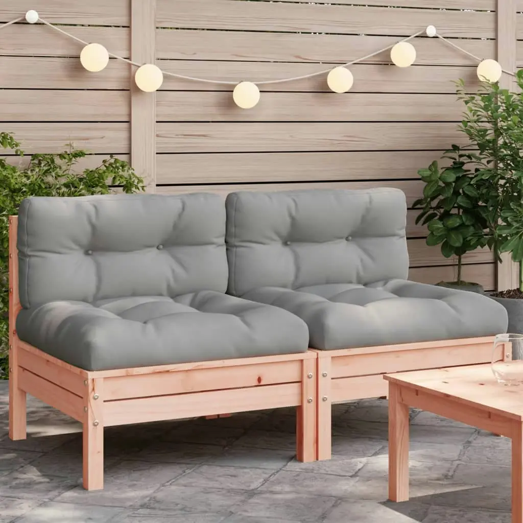 Garden Sofa Armless with Cushions 2 pcs Solid Wood Douglas 838163