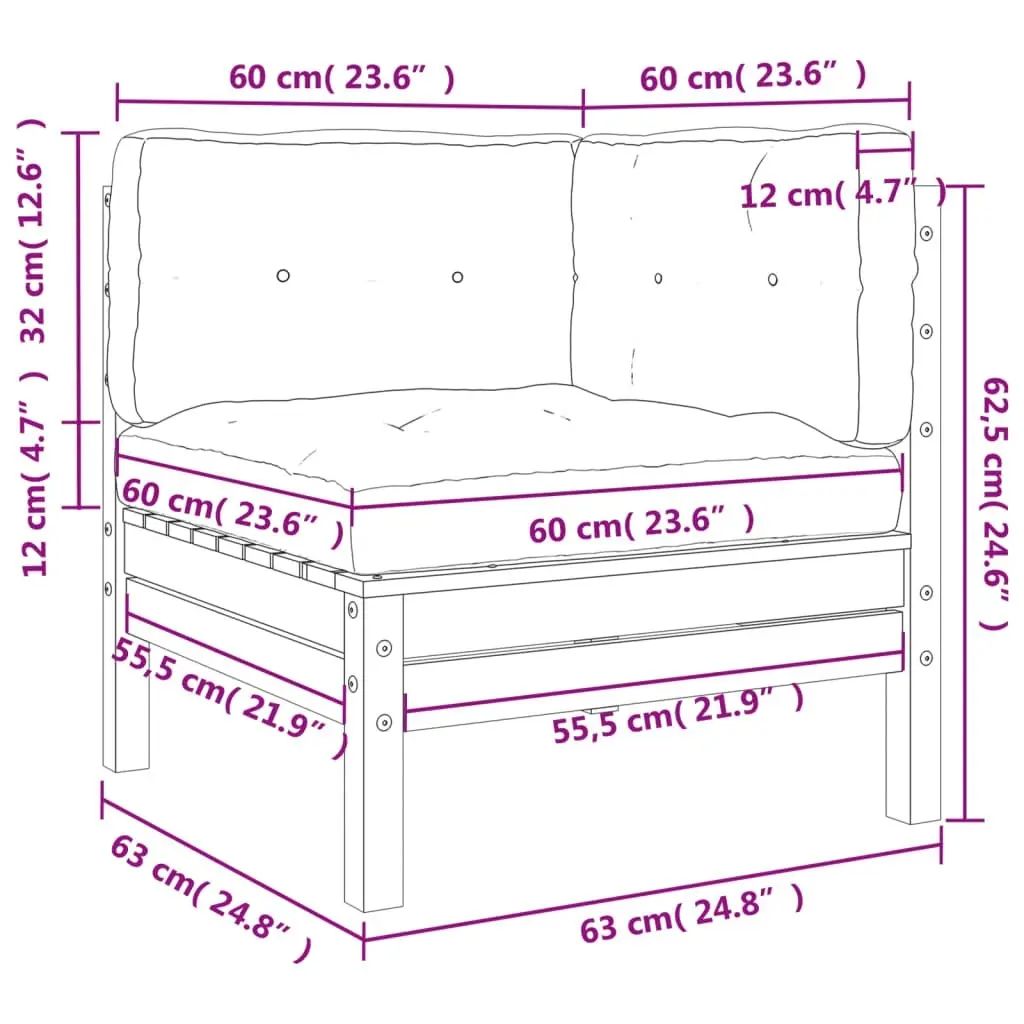 Garden Sofa Corner with Cushions Impregnated Wood Pine 838152