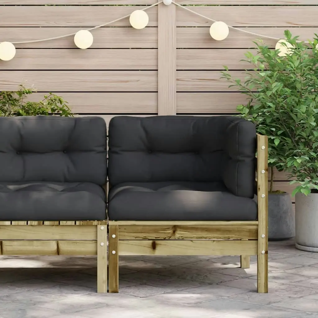 Garden Sofa Corner with Cushions Impregnated Wood Pine 838152