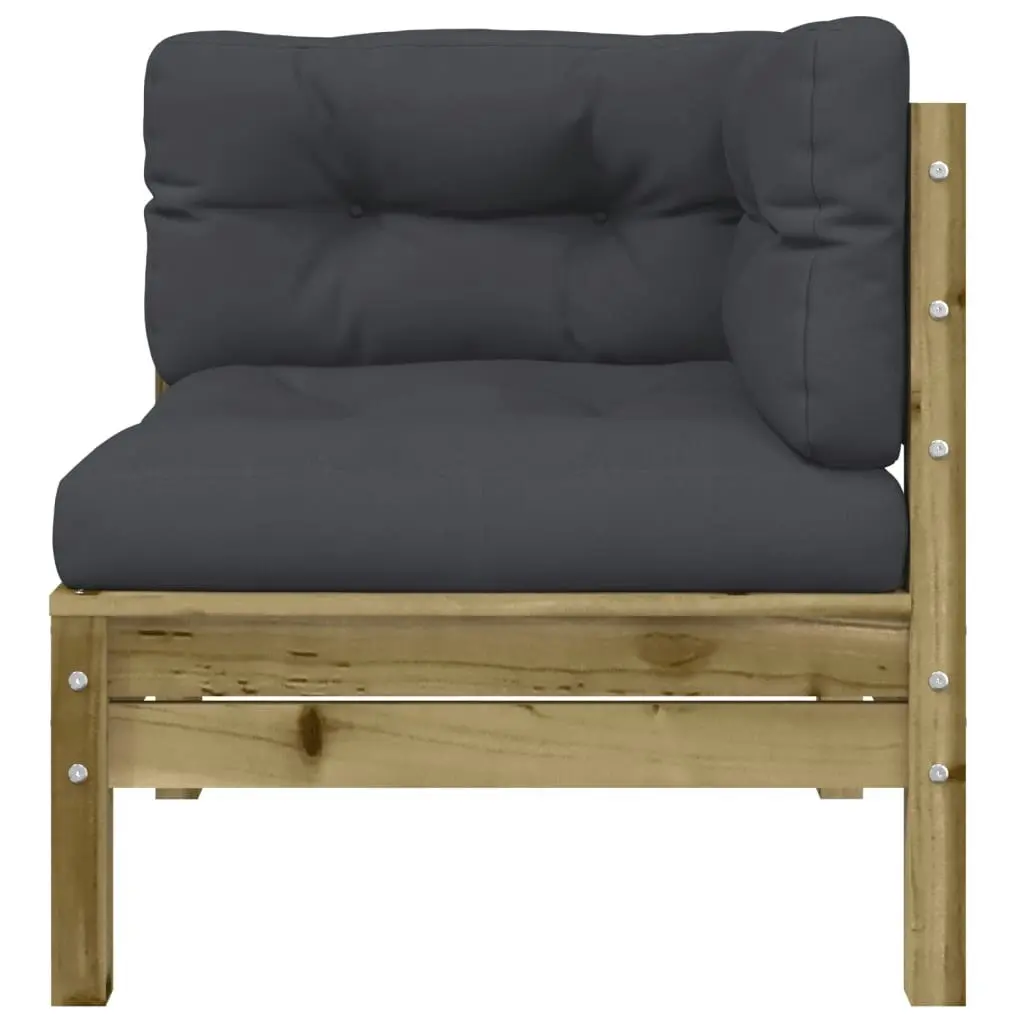 Garden Sofa Corner with Cushions Impregnated Wood Pine 838152