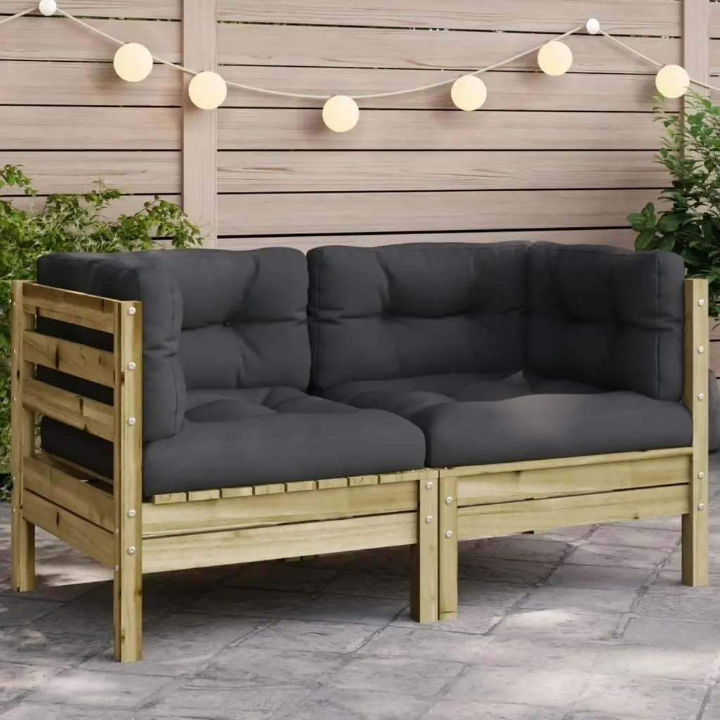 Garden Sofa Corner with Cushions Impregnated Wood Pine 838152