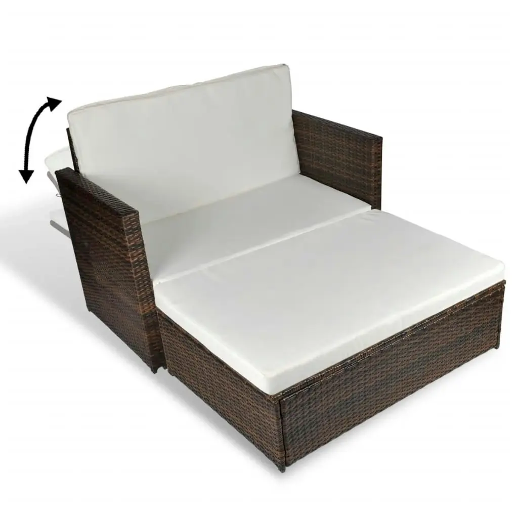 Garden Sofa Poly Rattan Brown 43070