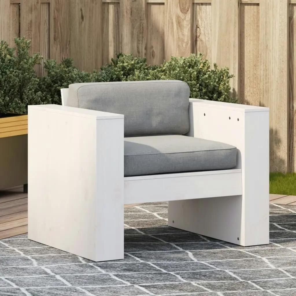 Garden Sofa White 79x60x62 cm Solid Wood Pine 832366