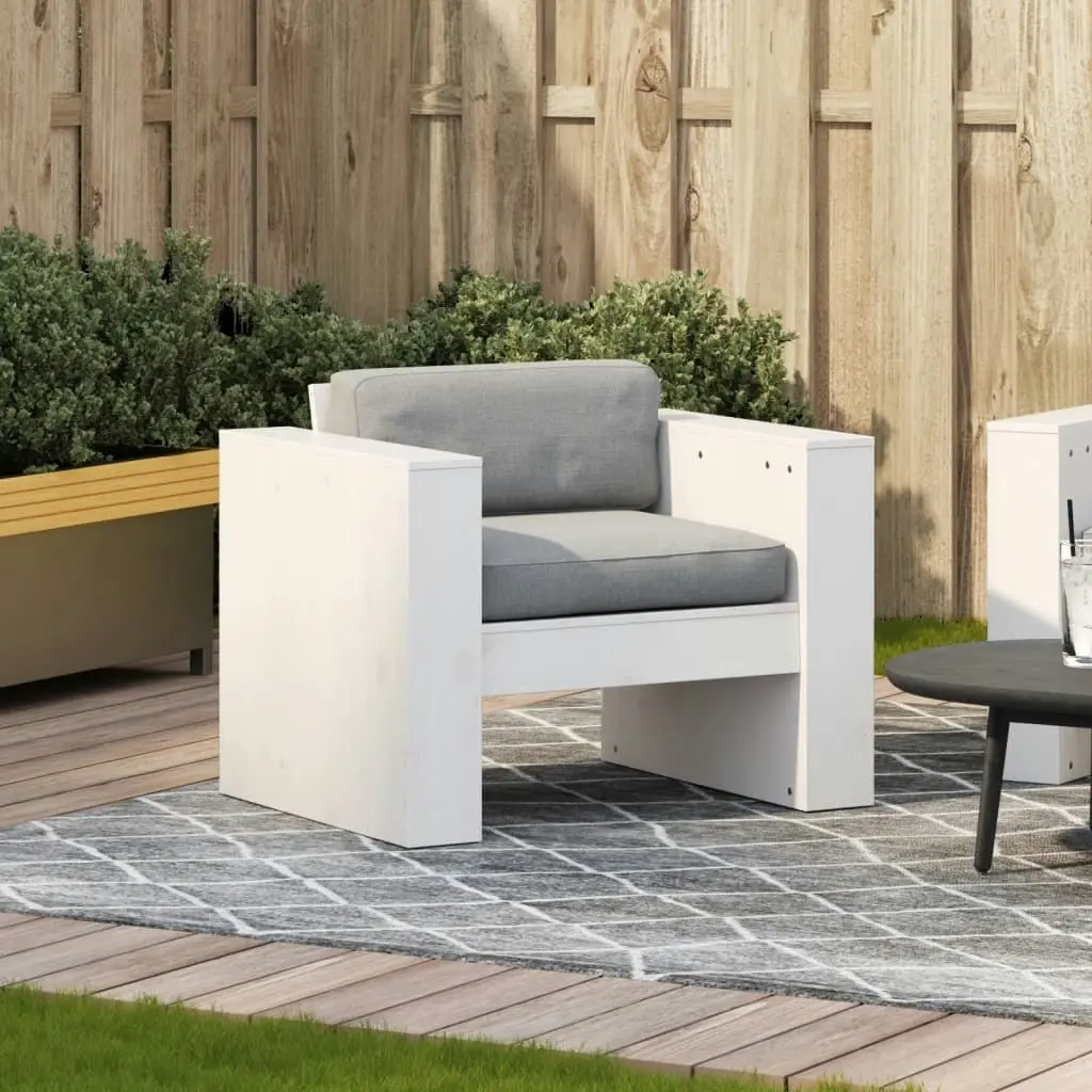 Garden Sofa White 79x60x62 cm Solid Wood Pine 832366