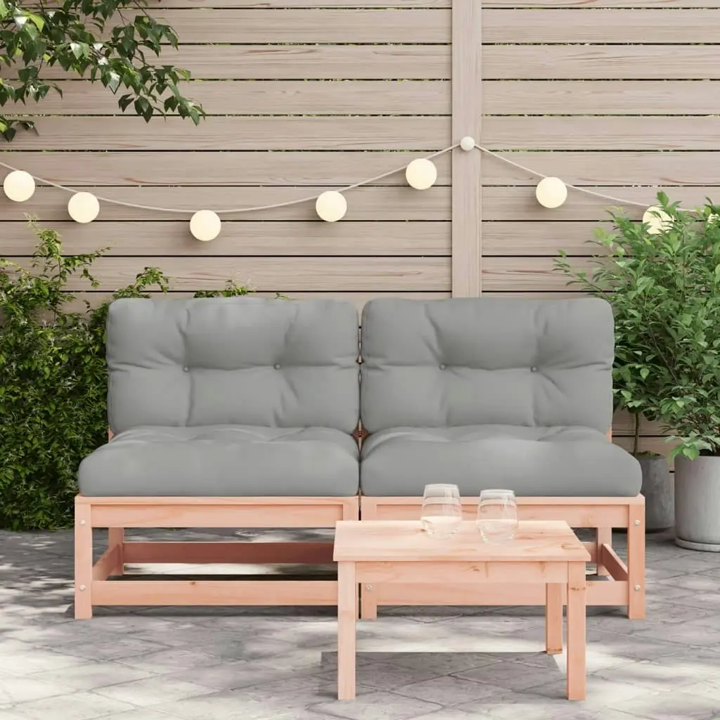 Garden Sofas Armless with Cushions 2 pcs Solid Wood Douglas 838091