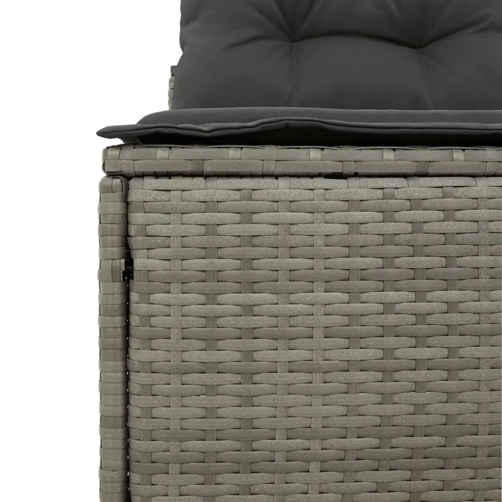 Garden Sofas Armless with Cushions 2 pcs Grey Poly Rattan 365833