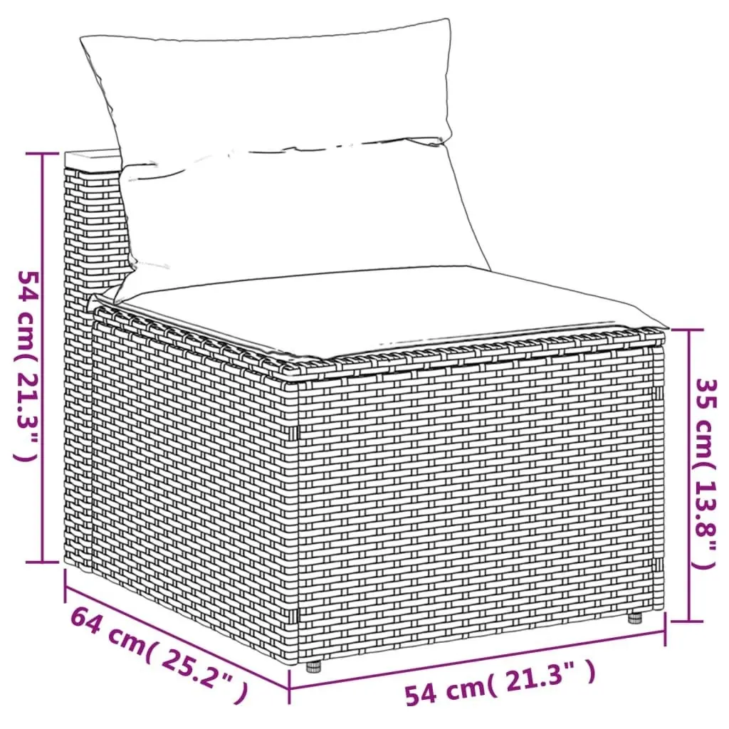 Garden Sofas Armless with Cushions 2 pcs Grey Poly Rattan 365833