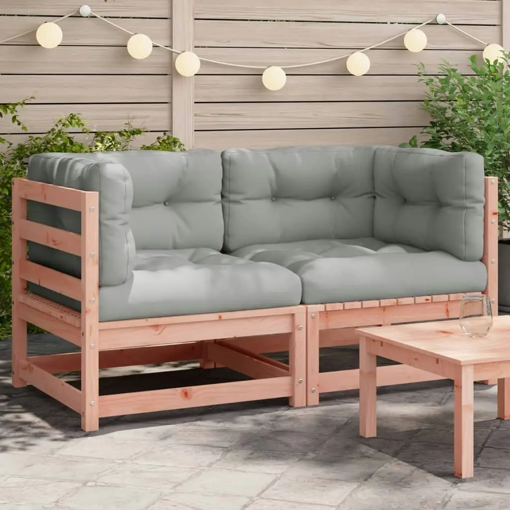 Garden Sofas Corner with Cushions 2 pcs Solid Wood Douglas 838075