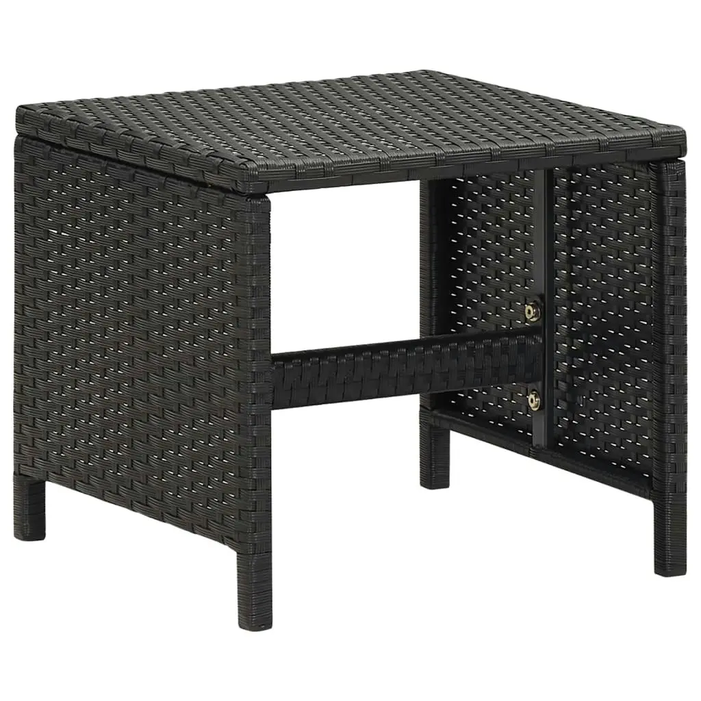 Garden Stools 4 pcs with Cushions Poly Rattan Black 316748