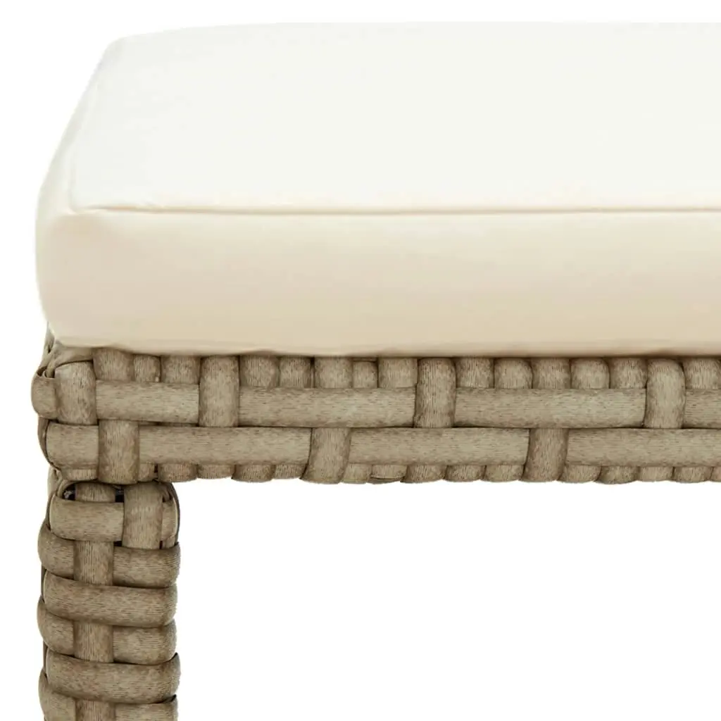 Garden Stools 4 pcs with Cushions Poly Rattan Beige 316779