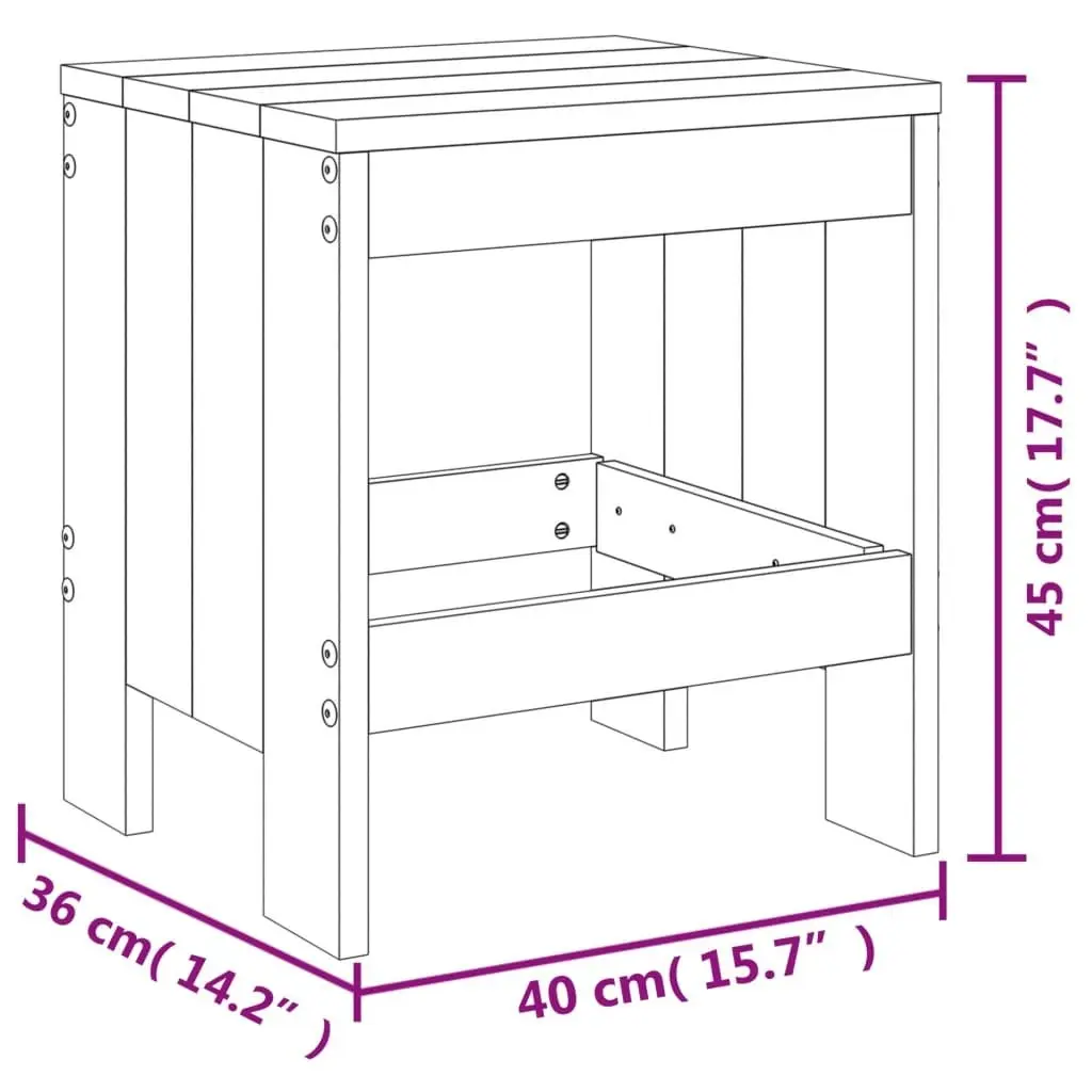 Garden Stools 2 pcs White 40x36x45 cm Solid Wood Pine 825339