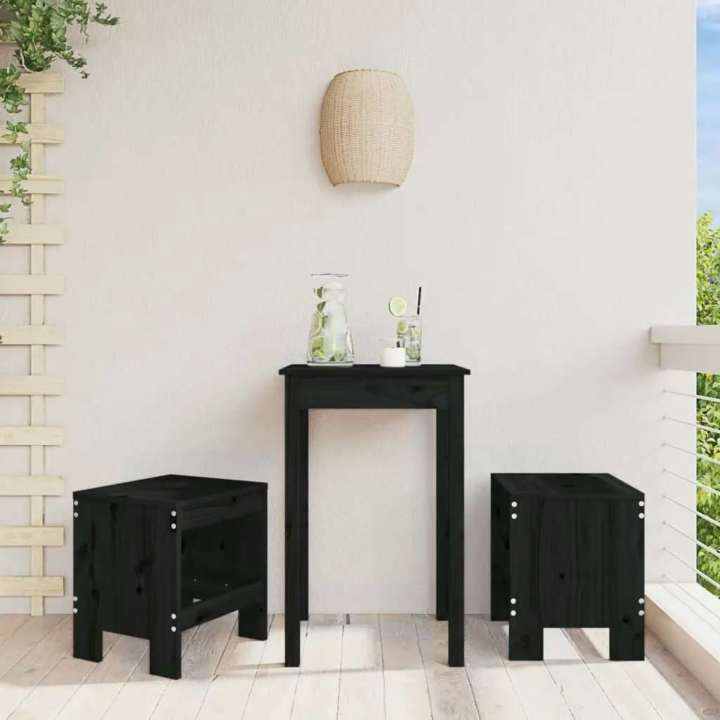 Garden Stools 2 pcs Black 40x36x45 cm Solid Wood Pine 825342