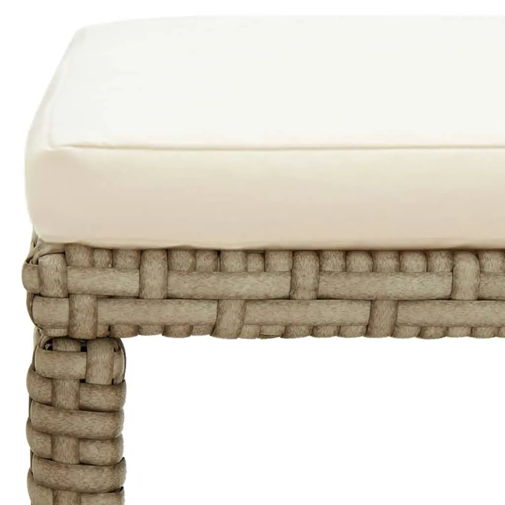 Garden Stools 2 pcs with Cushions Poly Rattan Beige 46418