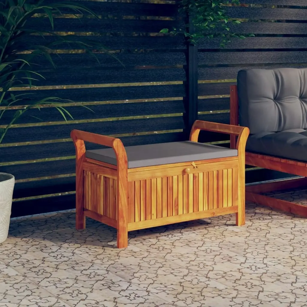 Garden Storage Bench with Cushion 91 cm Solid Wood Acacia 319716