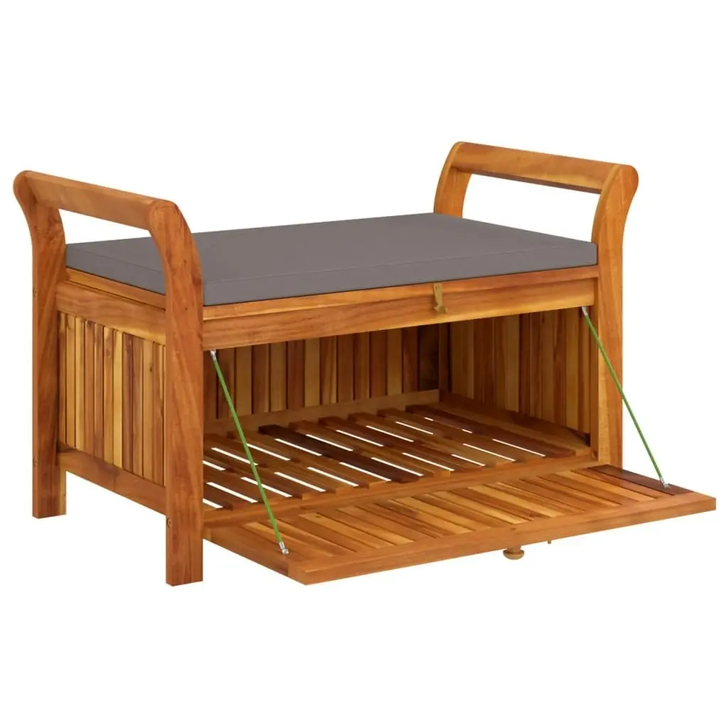 Garden Storage Bench with Cushion 91 cm Solid Wood Acacia 319716