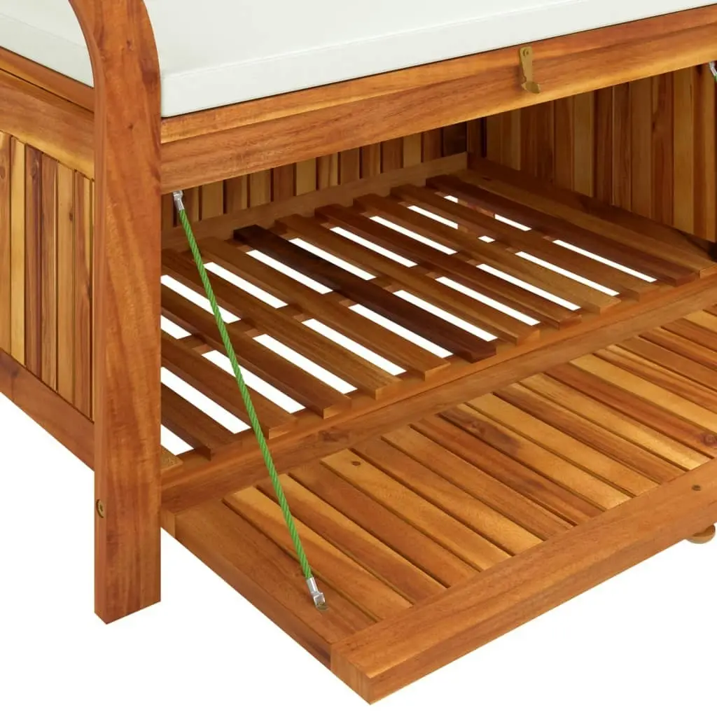 Garden Storage Bench with Cushion 91 cm Solid Wood Acacia 319714