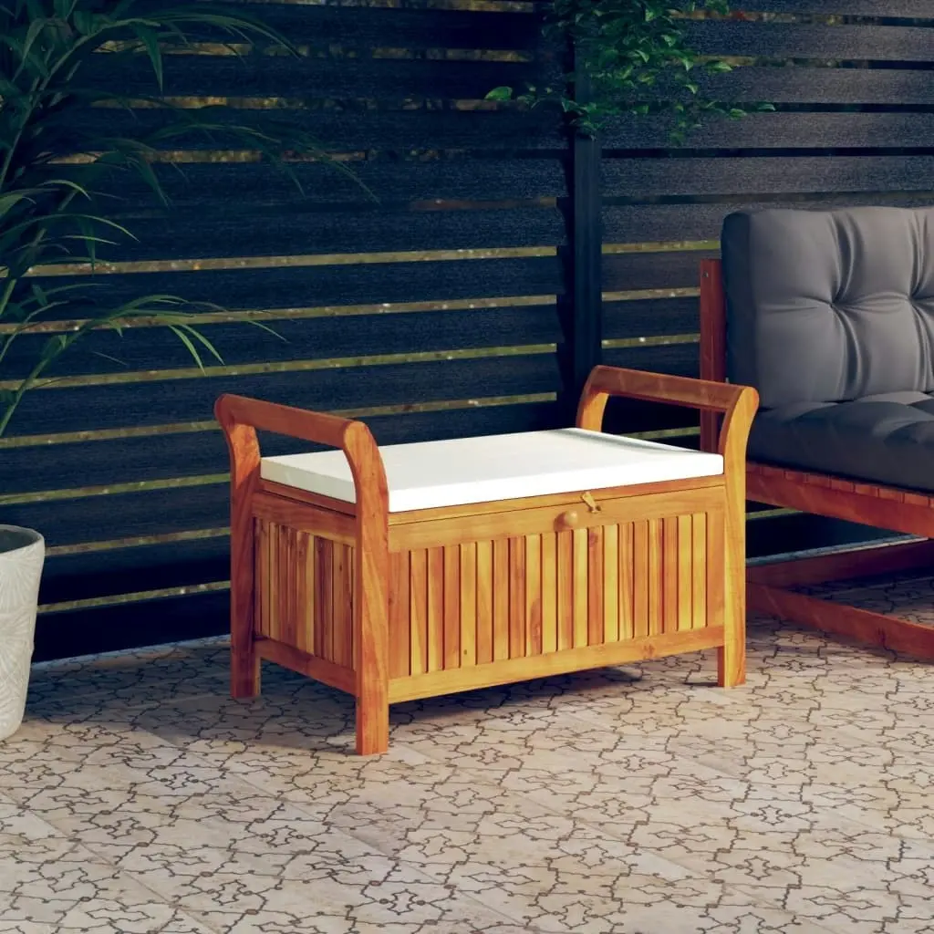 Garden Storage Bench with Cushion 91 cm Solid Wood Acacia 319714