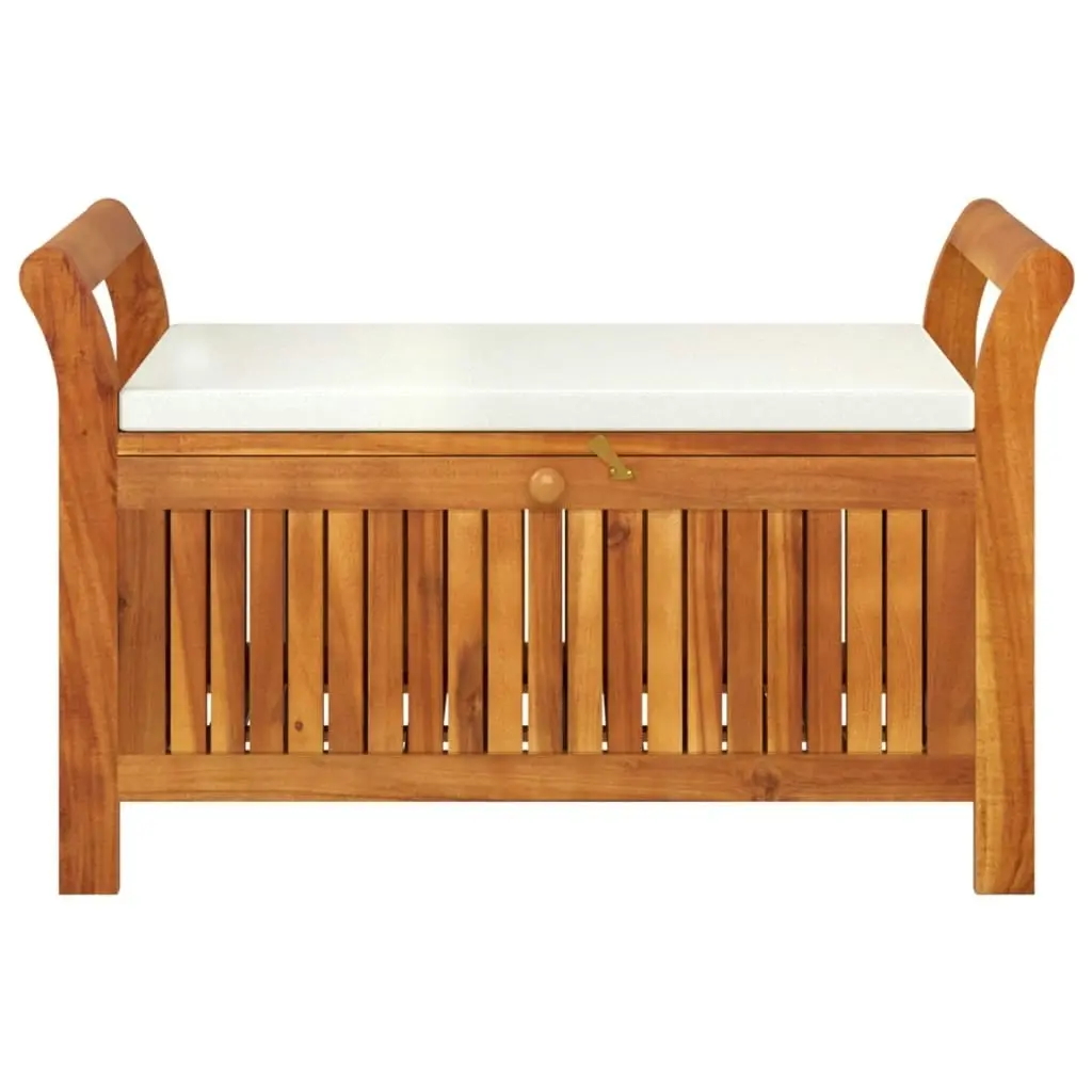 Garden Storage Bench with Cushion 91 cm Solid Wood Acacia 319714