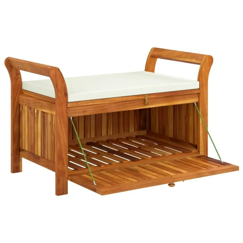 Garden Storage Bench with Cushion 91 cm Solid Wood Acacia 319714