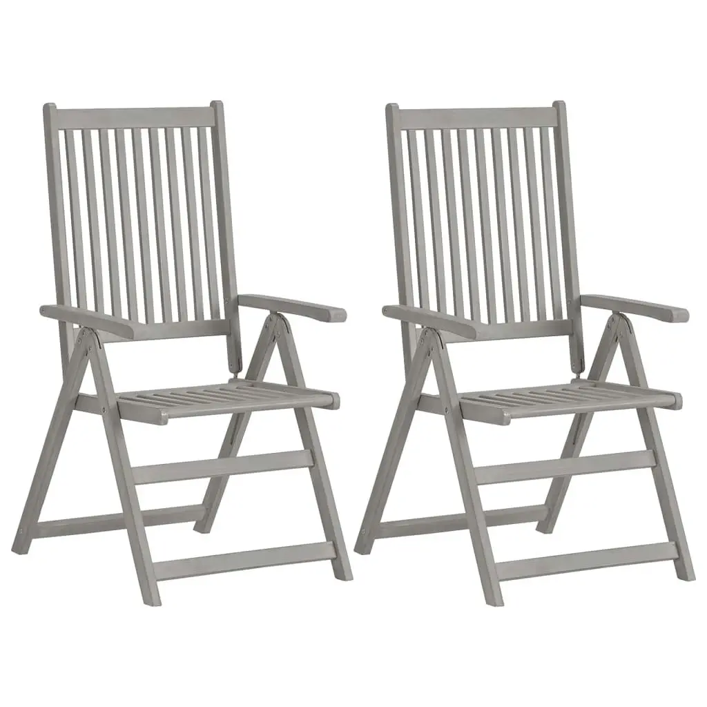 Garden Reclining Chairs 2 pcs with Cushions Solid Wood Acacia 3064698