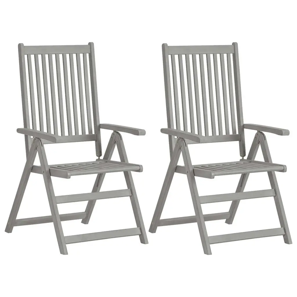 Garden Reclining Chairs 2 pcs with Cushions Solid Wood Acacia 3064706