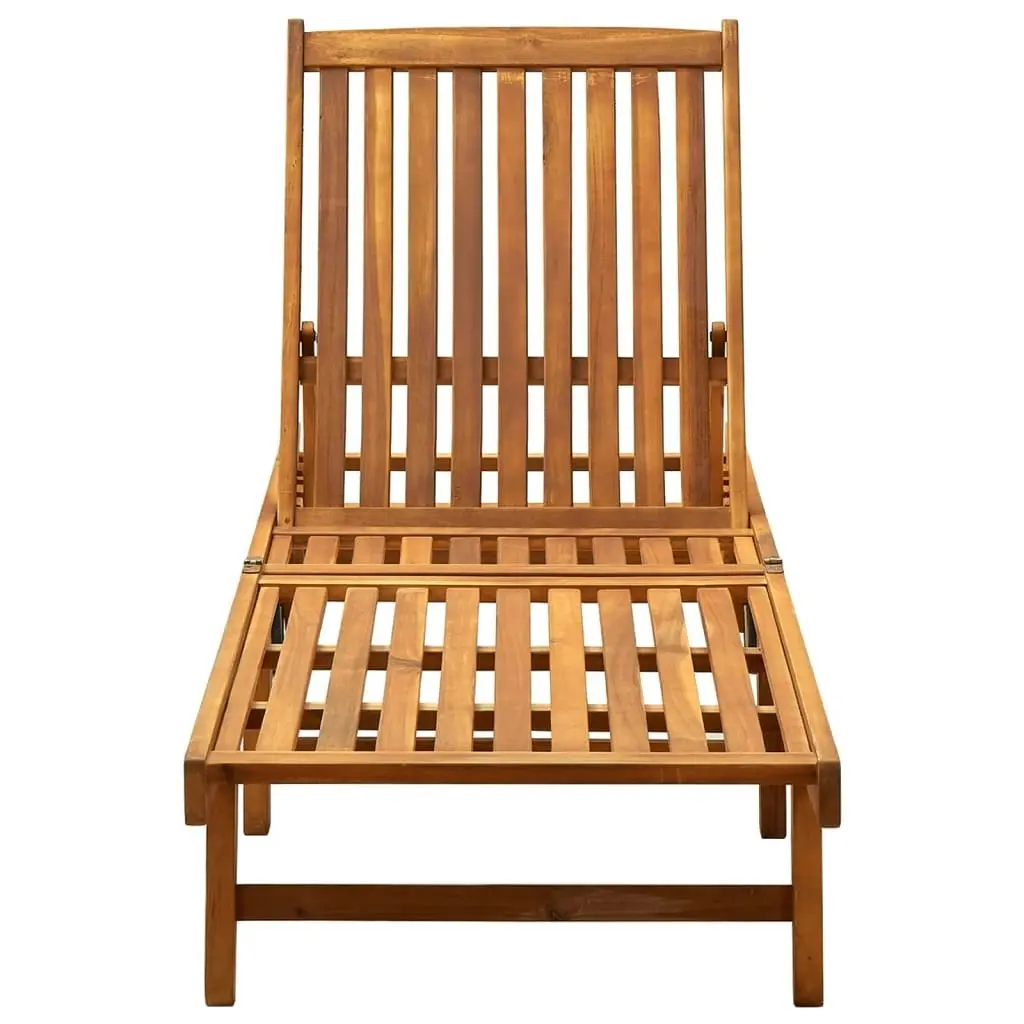 Garden Sun Lounger with Cushion Solid Acacia Wood 3061347