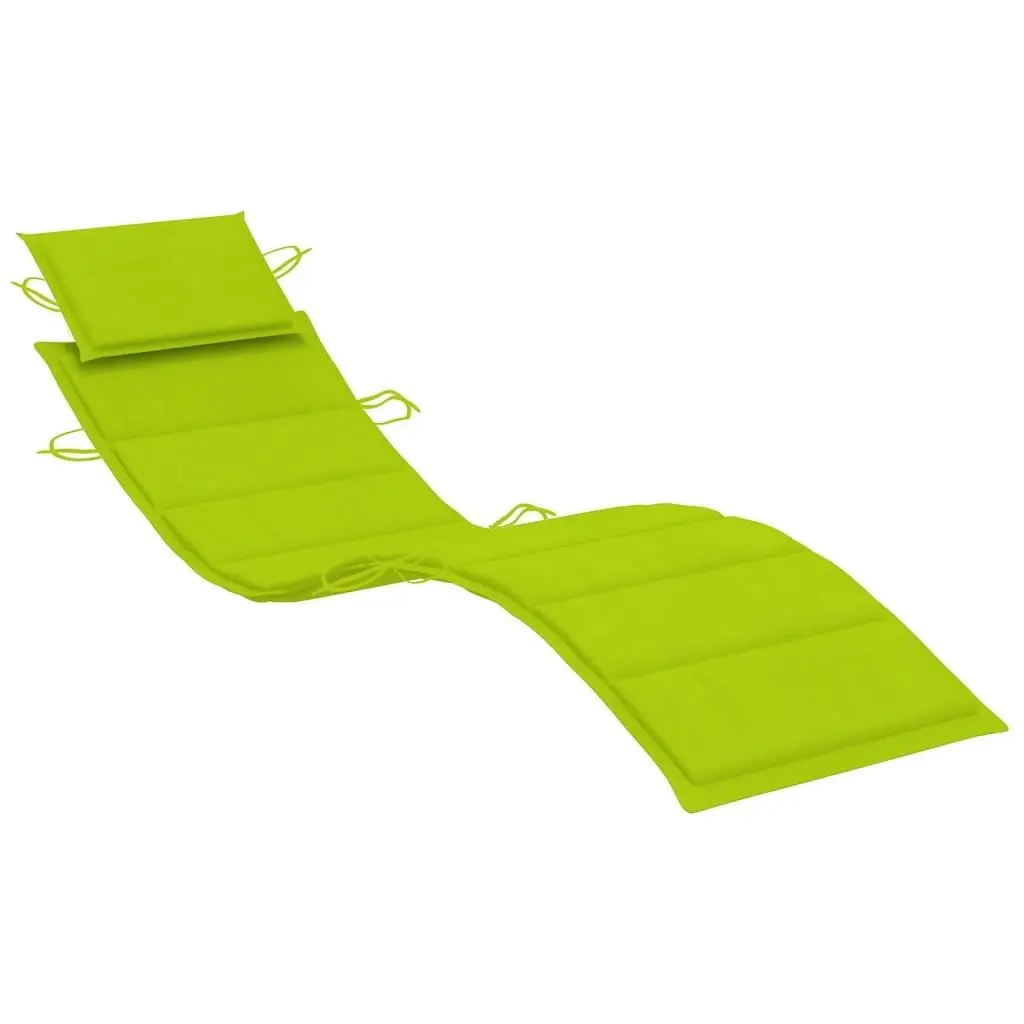 Garden Sun Lounger with Cushion Solid Acacia Wood 3061583