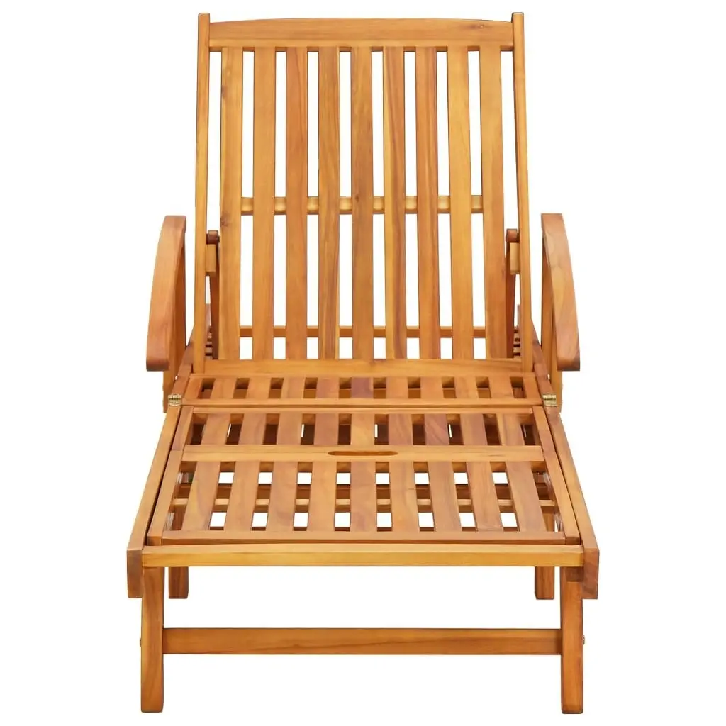 Garden Sun Lounger with Cushion Solid Wood Acacia 3061602