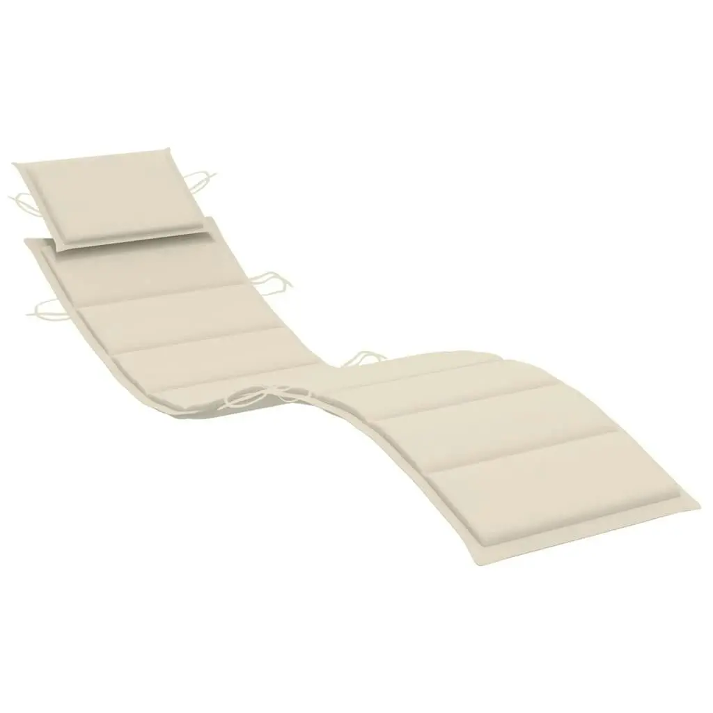 Garden Sun Lounger with Table and Cushion Solid Wood Acacia 3061589