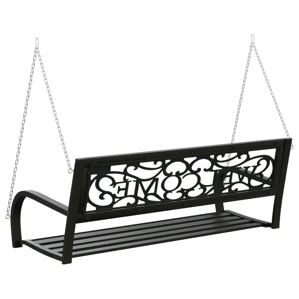 Garden Swing Bench 125 cm Steel and Plastic Black 317143