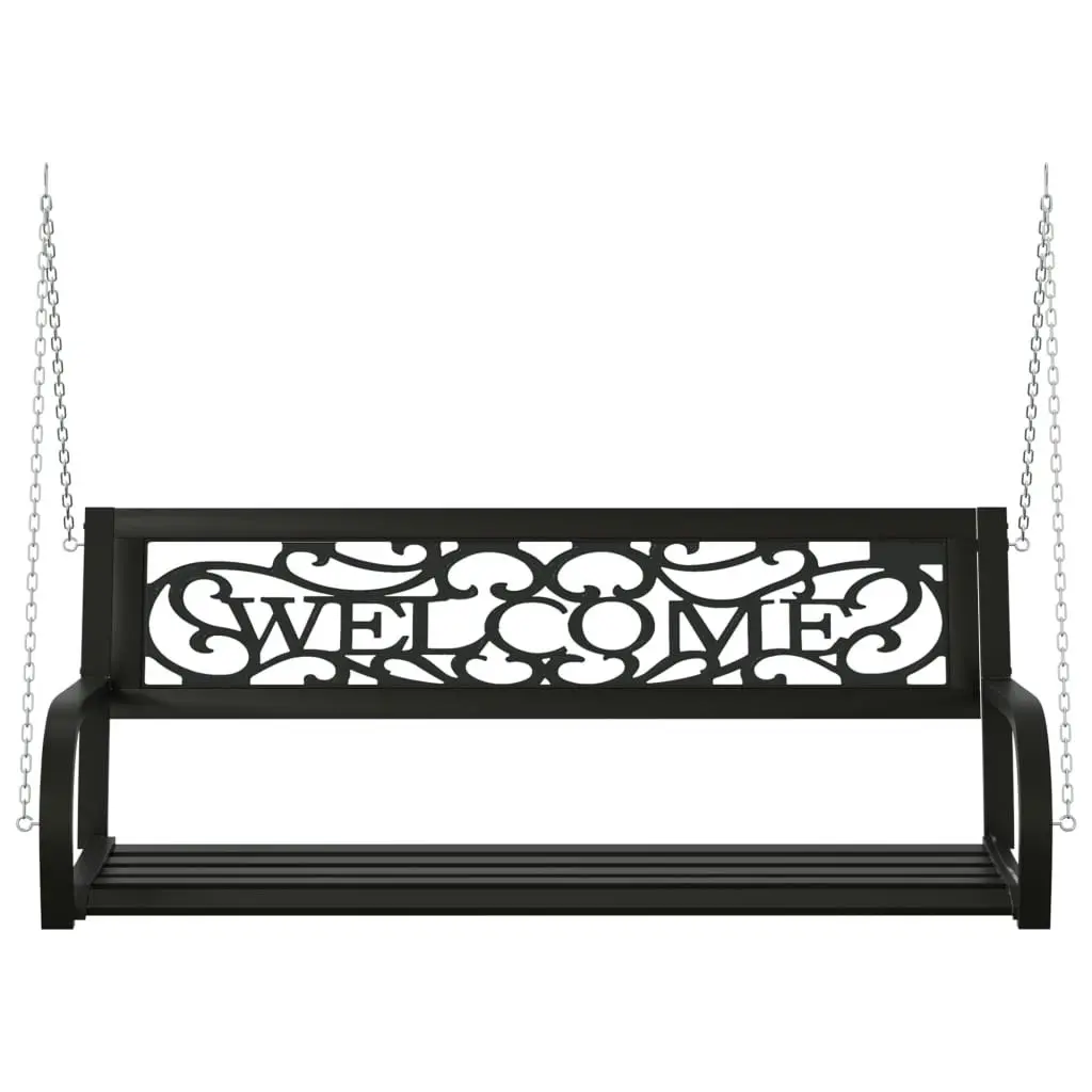 Garden Swing Bench 125 cm Steel and Plastic Black 317143