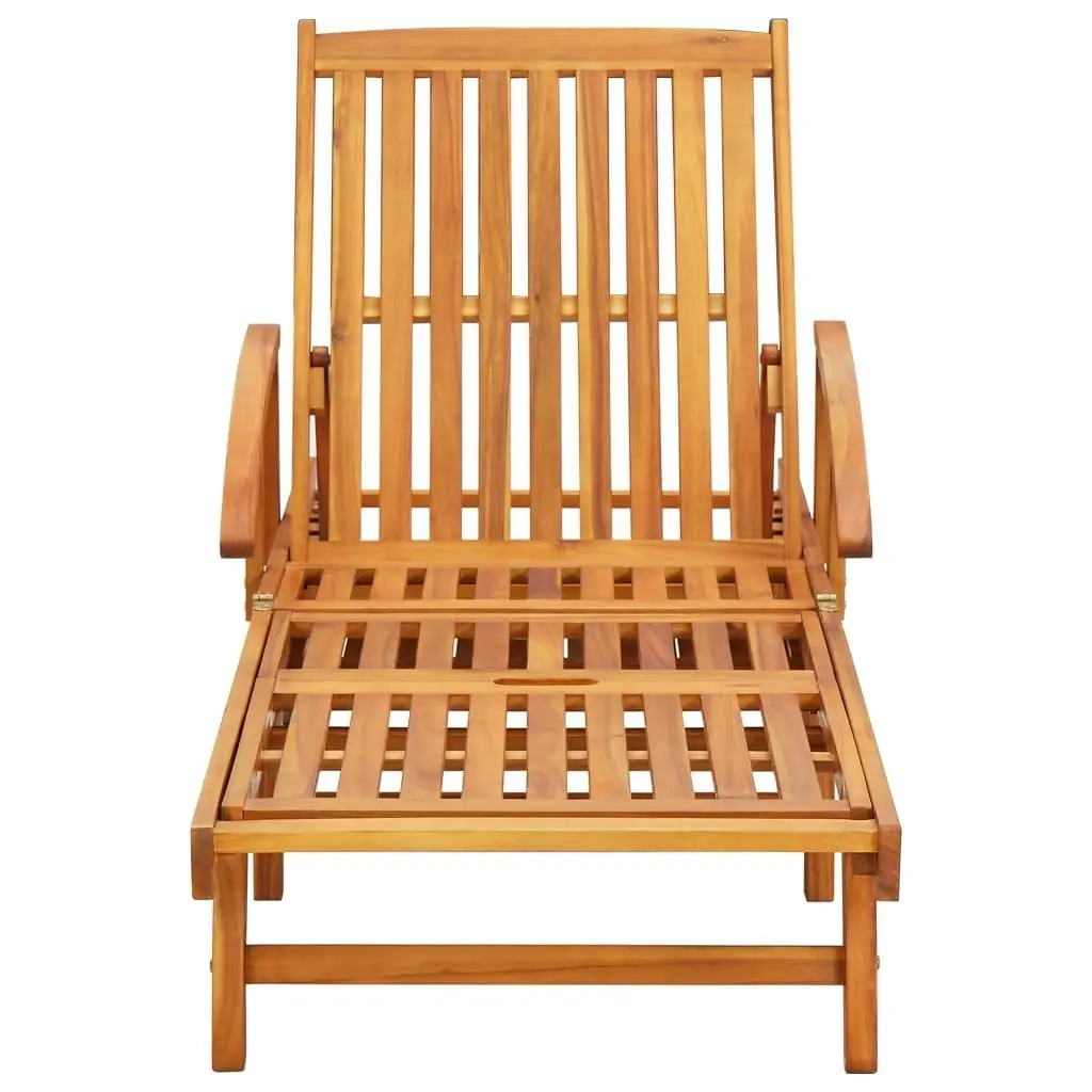 Garden Sun Lounger with Cushion Solid Wood Acacia 3061605