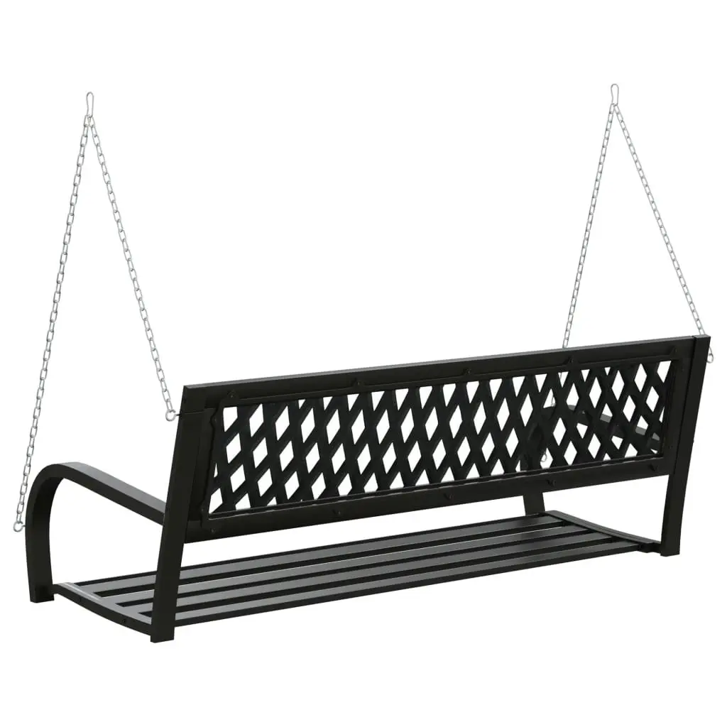 Garden Swing Bench 125 cm Steel and Plastic Black 317144