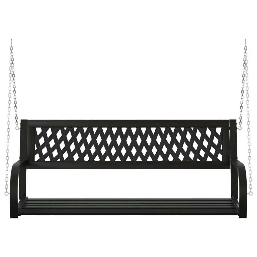 Garden Swing Bench 125 cm Steel and Plastic Black 317144