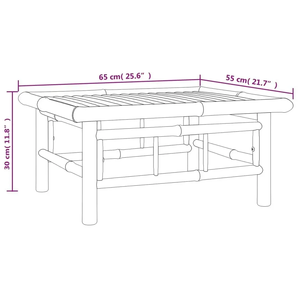 Garden Table 65x55x30 cm Bamboo 362304