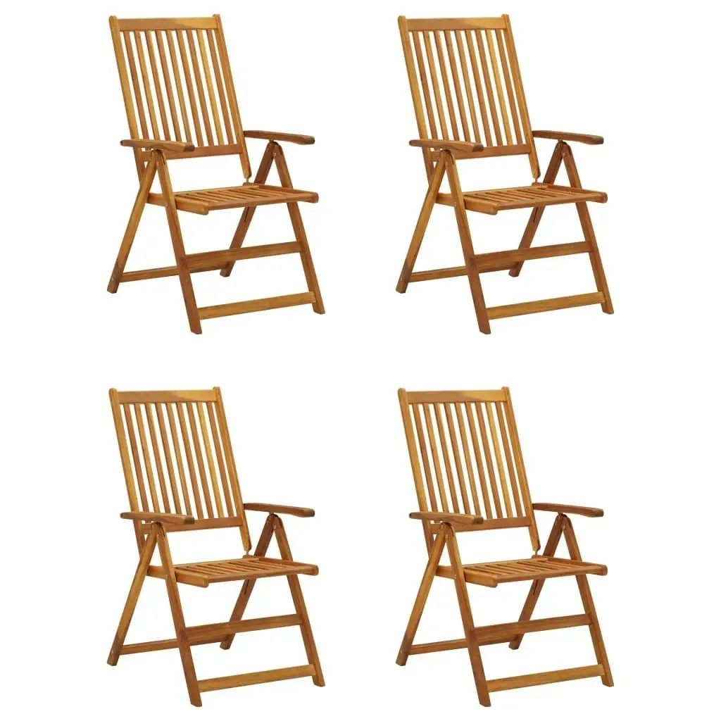 Garden Reclining Chairs 4 pcs with Cushions Solid Acacia Wood 3065349