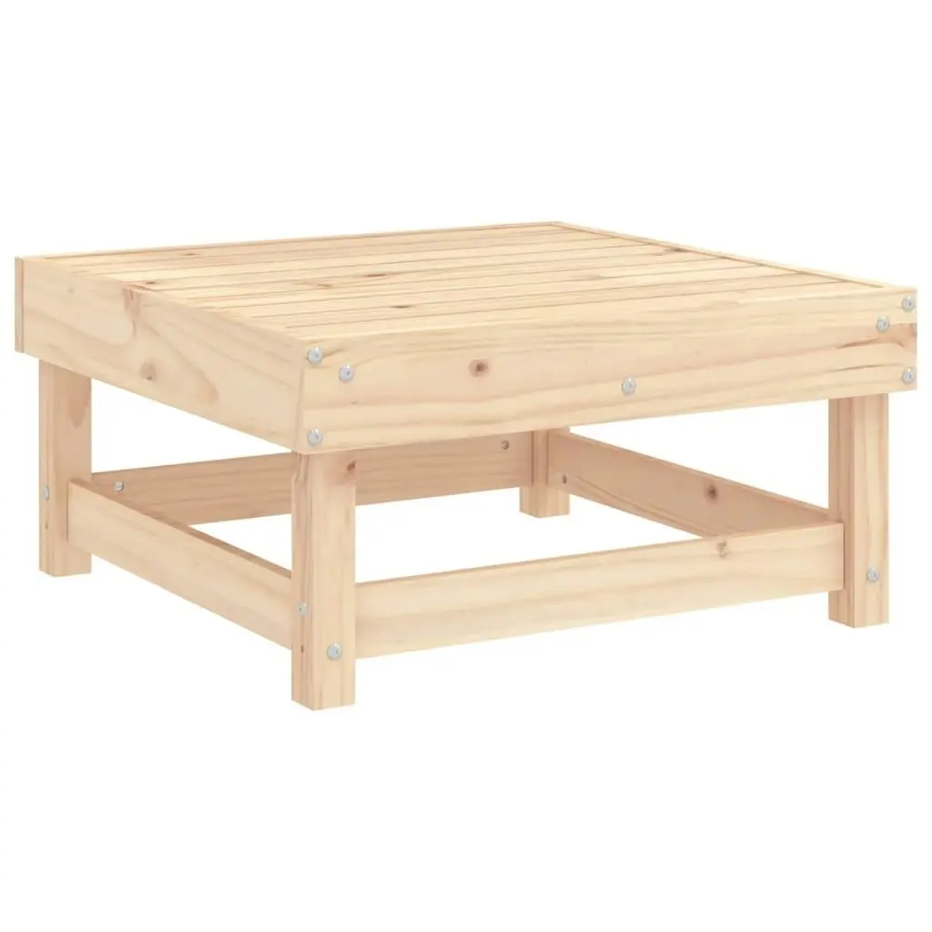 Garden Footstool with Cushion Solid Wood Pine 825436